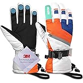 JEKOSEN Ski Gloves Mens Womens Waterproof Touchscreen Snowboard Gloves Snow Winter