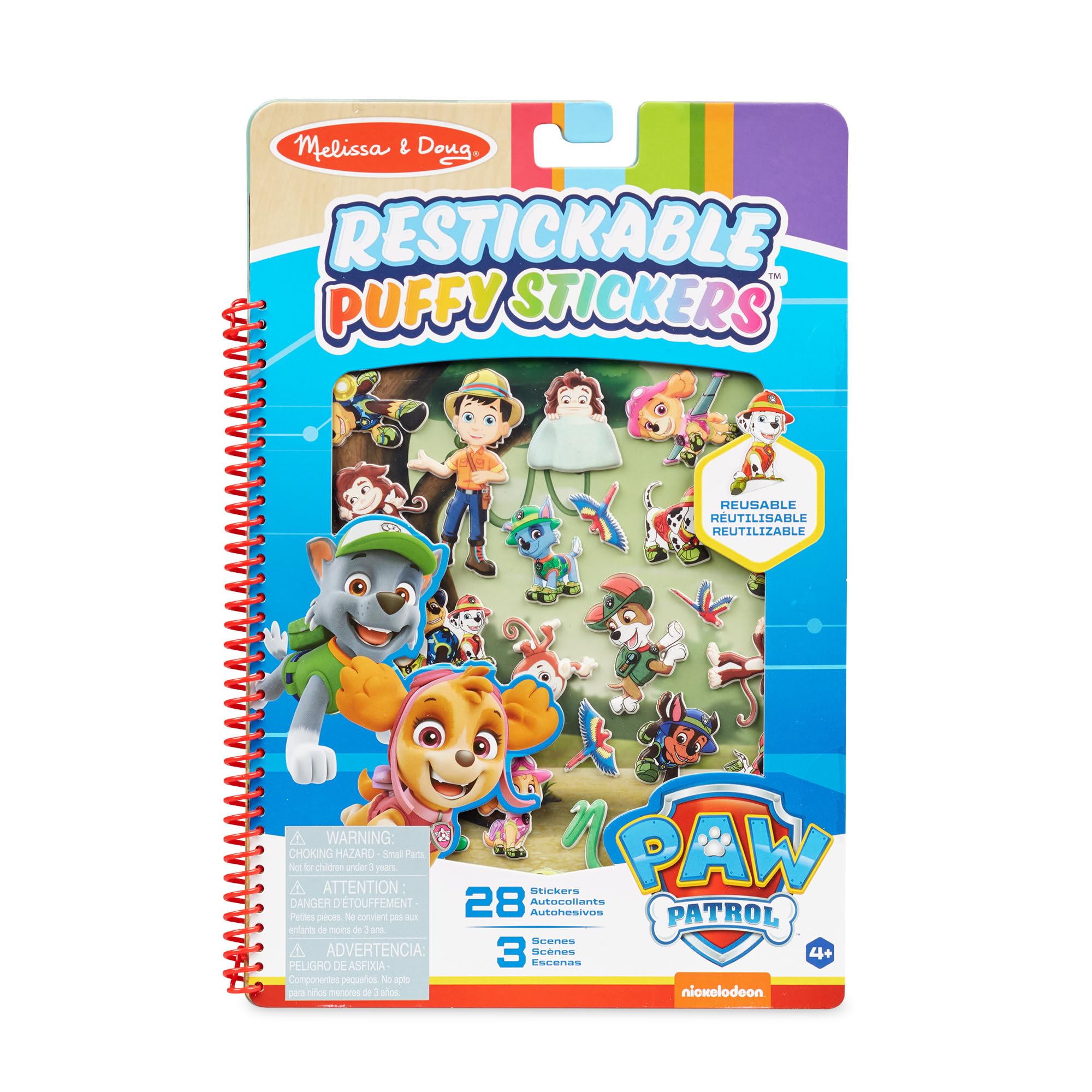 Melissa & Doug PAW Patrol Restickable Puffy Stickers - Jungle, Multicolor, 33258 — image 1