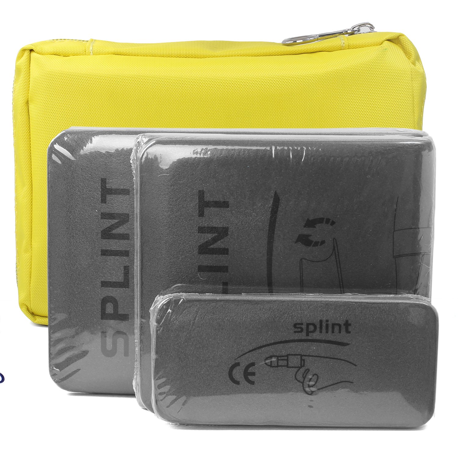 ANSUDYLG Splints: 3-Size Pack Made for Finger Neck, Leg, Knee, Foot, Wrist, Hand, Arm Injuries with a Handbag (Grey)