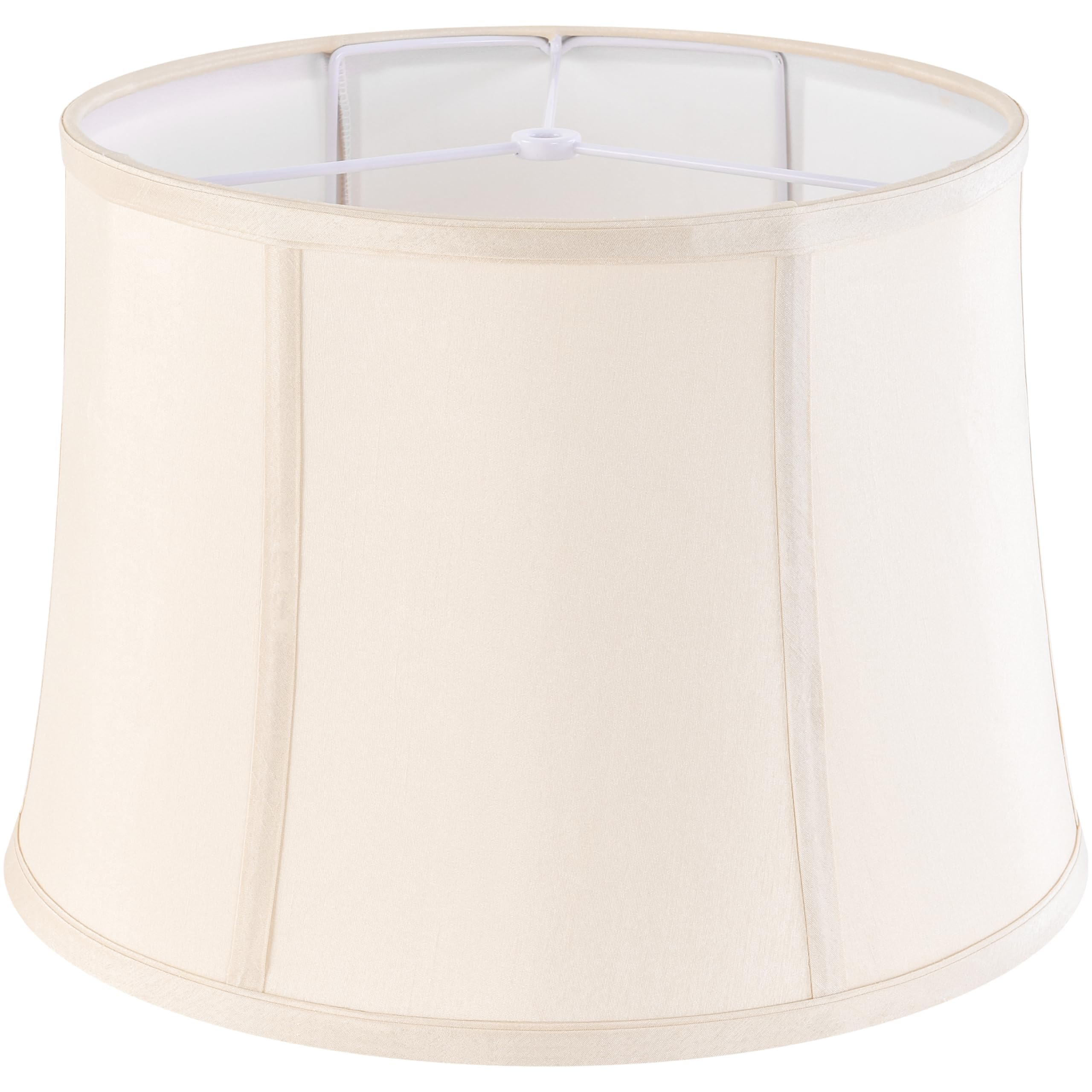 Photo 1 of GOSO Drum Lamp Shade for Floor Lamps Table Lamp,12" x14" x10" (Spider) Cream Peach Square Lampshades Replacement, Natural Fabric Faux Silk Rustic Lamp Shades, Foldable Easy Assembly