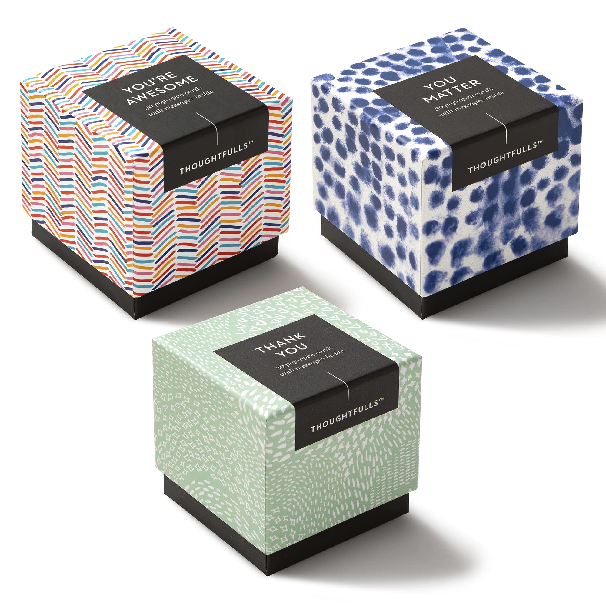 Compendium ThoughtFulls Pop-Open Cards 3-Pack — You're Awesome, You Matter, Thank You | 90 Pop-Open Cards, Each with a Different Message Inside