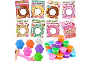 FLYSNK 28 Pack Valentines Day Cards for Kids Classroom with Butter Slime Valentines Day Gifts for Kids School, Valentines for Kids Class Valentines Exchange Cards Party Favors Classroom Exchange Gift Set