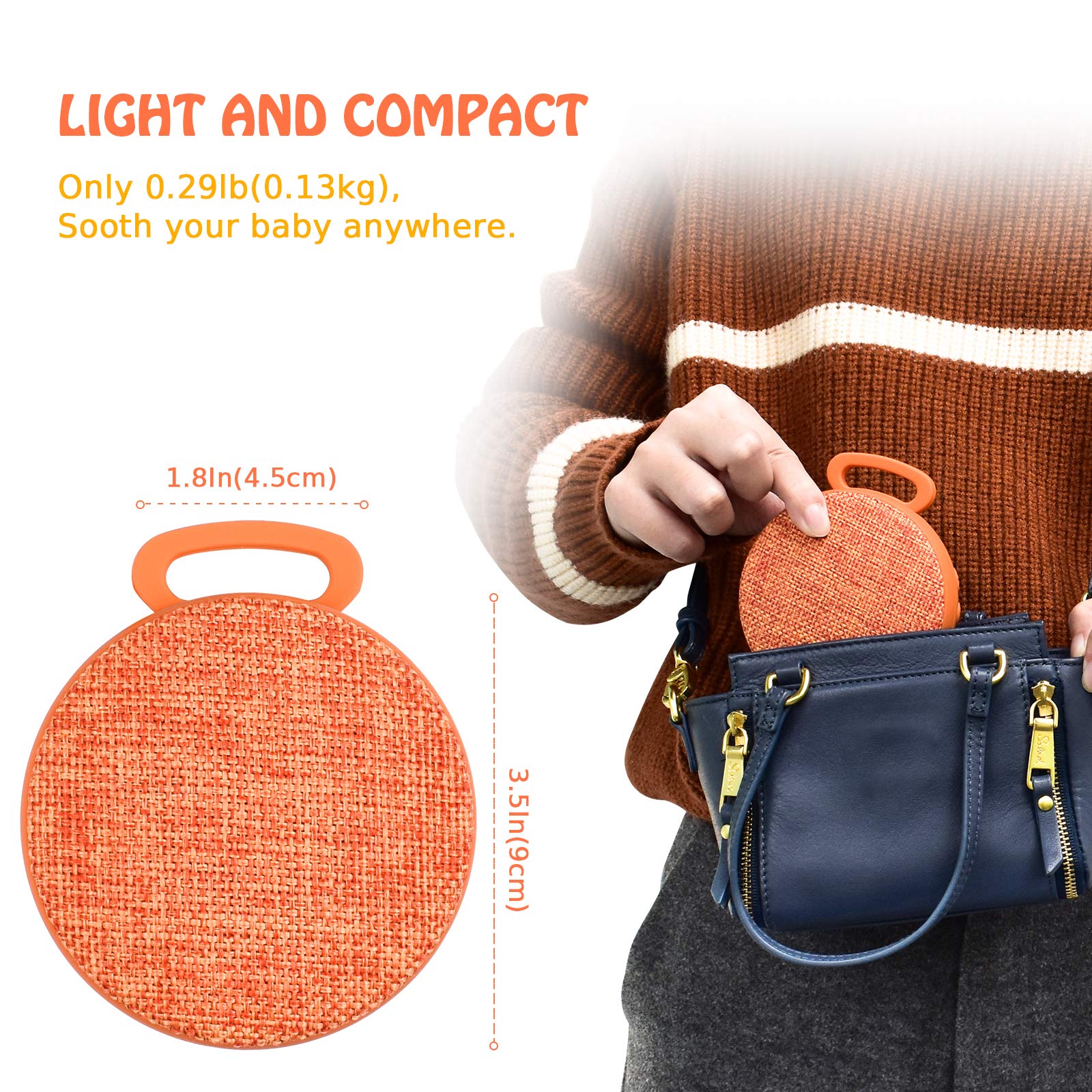 Sound Machine, L\'émouchet 9 Sounds Baby White Noise Machine, 4 Soothing Nature Sounds & 5 Lullabies, Rechargeable Battery, Much Longer Auto-Off Timer, Portable Sound Machine（102 Decibels）