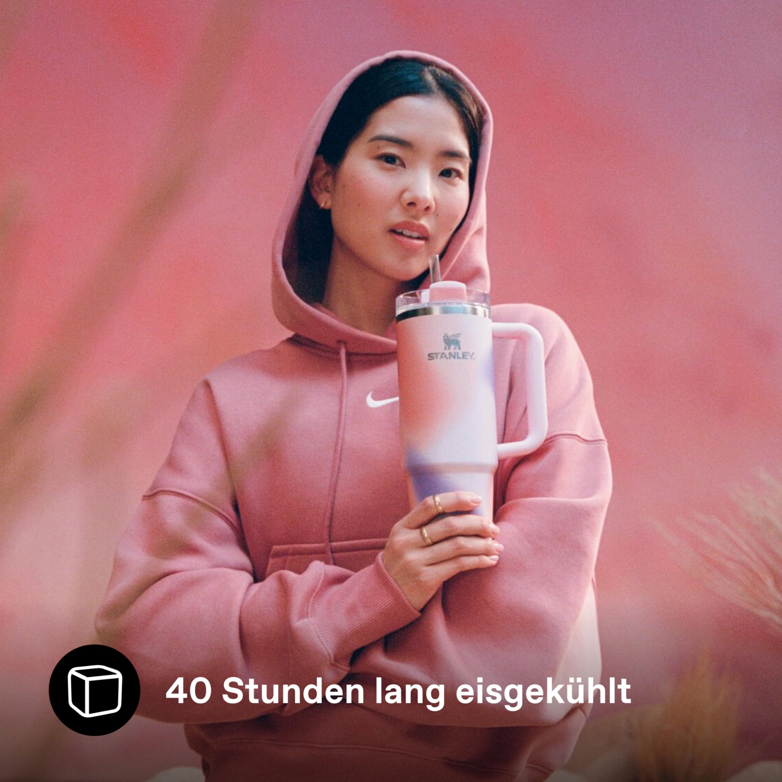 STANLEY 1913 Quencher H2.0 Flowstate Trinkflasche Mit Strohhalm 0.89L - Thermobecher Kühlt 9 Stunden - 40 Stunden Eisgekühlt - Thermosflasche BPA Frei - Edelstahl Trinkbecher - Rose Petal Motion 4