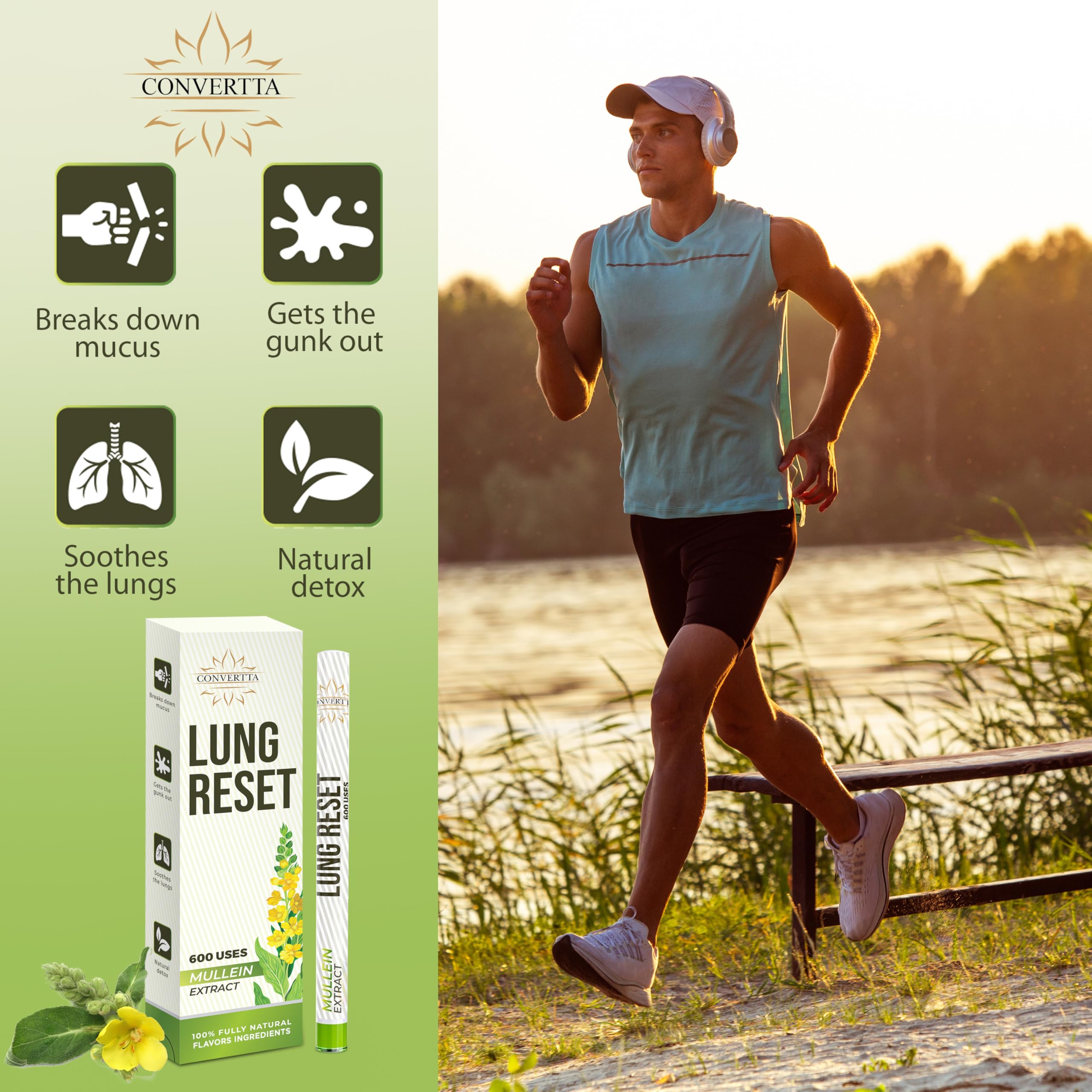 Lung Detox Mullein Diffuser Pen | Natural Mullein Leaf | Lung Health & Detox | Herbal Mullein Diffuser Pen 600 Uses