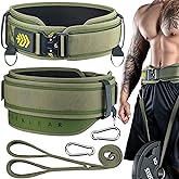 MANUEKLEAR 2-in-1 Weightlifting Belt & Dip Belt with 36.7 IN Rope, Double-Layer Weight Lifting Belts, Powerlifting Gym Weighted Belt for Pull Up Squat
