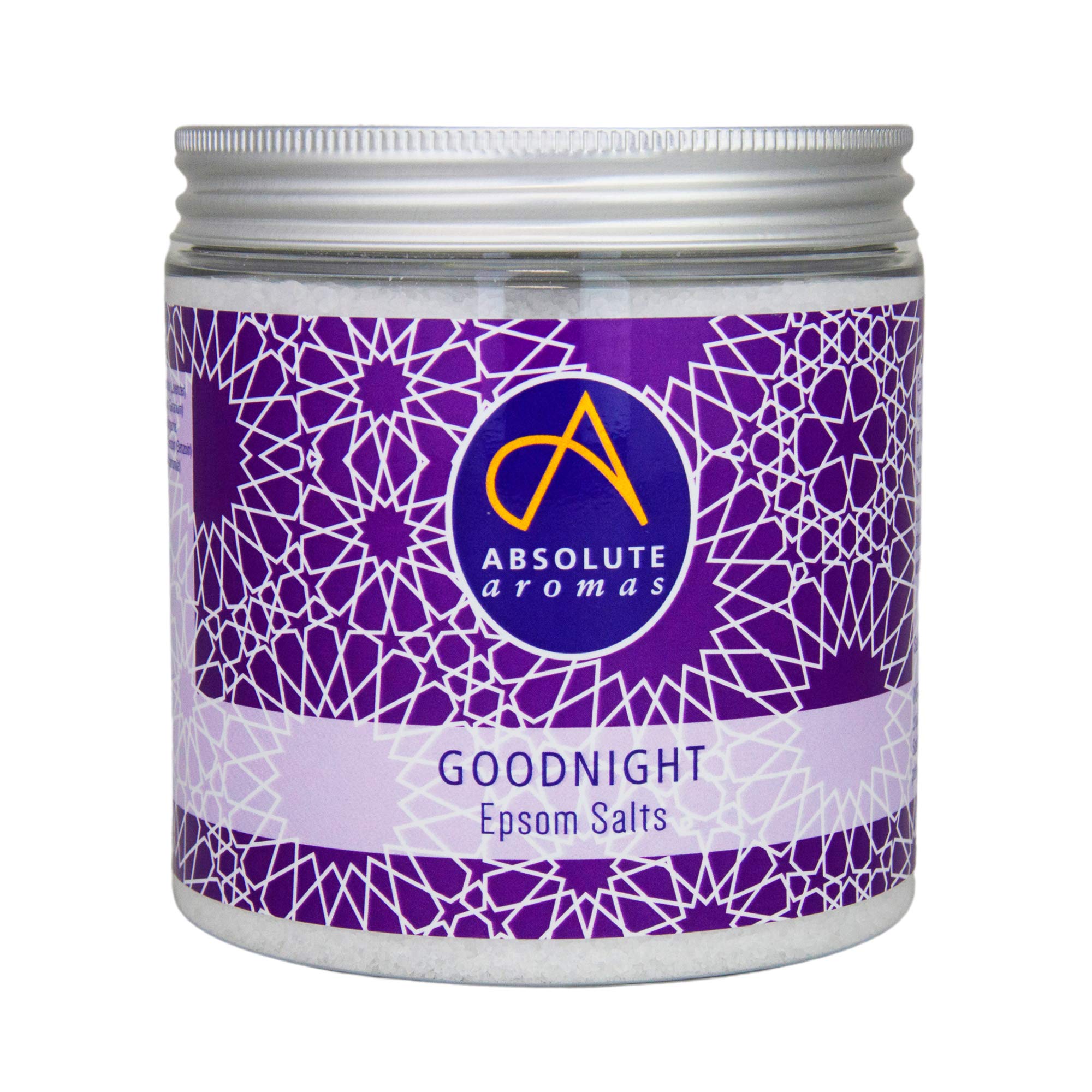 Absolute Aromas Goodnight Epsom Salt 575g - Magnesium Sulphate Infused with 100% Pure Lavender, Chamomile, Geranium Essential Oils