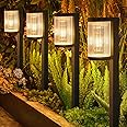 HALHSAP Solar Pathway Lights Outdoor 6 Pack, Super Bright 2500K Warm White Waterproof IP65 Solar Lights Outdoor, Auto On/Off Decorative & Stylish Solar Garden Lights for Yard, Path, Driveway