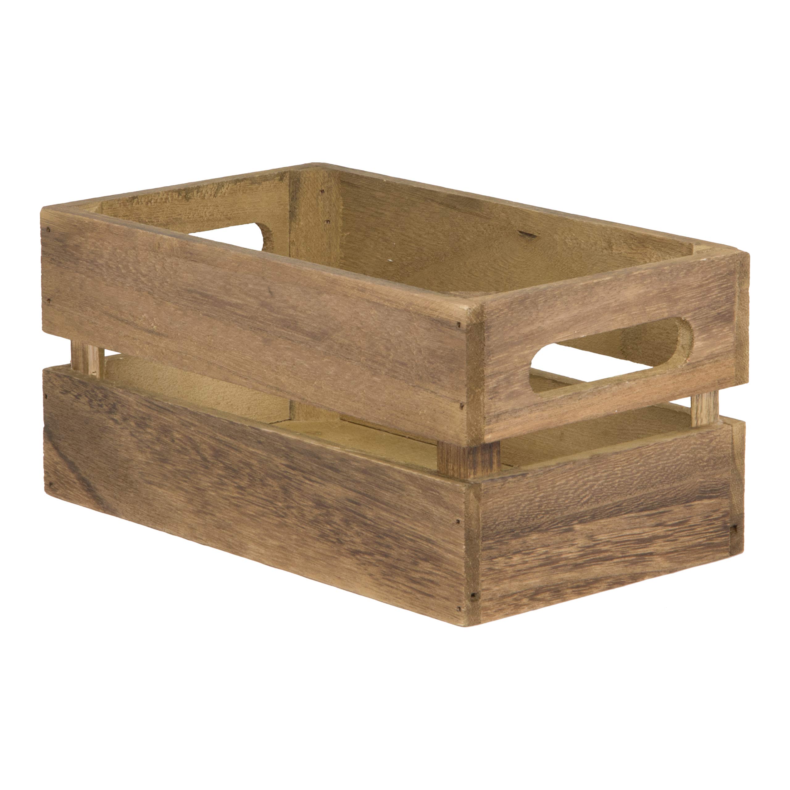 Securit Vintage Mini Wooden Crate Table Caddy - 5.by 9.5-Inch Storage Box Condiment Holder. Utensil Silverware Holder Organizer