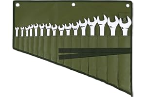 ROCKCOON Wrench Roll Organizer 16 Pockets, Wrench Pouch Roll Up with Water Proof Oxford Cloth, Tool Roll Bag for Wrenches Org