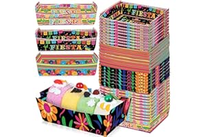 QOUBAI 120 PCS Mexican Food Trays Snack Candy Holder Trays Disposable Popcorn Nacho TraysFood Container Concession Stands Food Snacks Trays Festivals Birthday Party Supplies