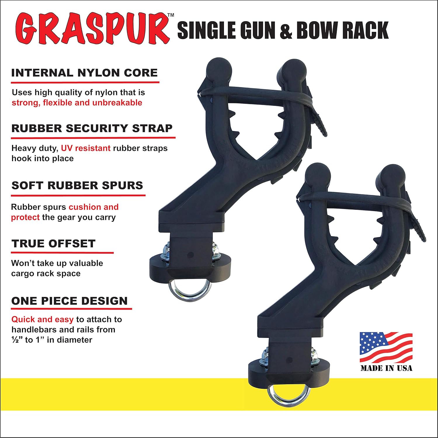 All Rite Products Graspur Single ATV Gun & Bow Rack - Model ATV1: Automotive