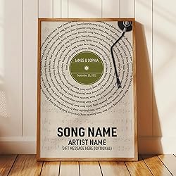 Personalized Song Lyrics Wall Art - Custom Song