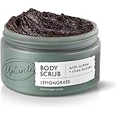 UpCircle Exfoliating Coffee Body Scrub with Lemongrass 7.4oz - Sea Salt, Shea Butter + Coconut Oil - Natural, Vegan Exfoliator For Soft, Smooth Skin