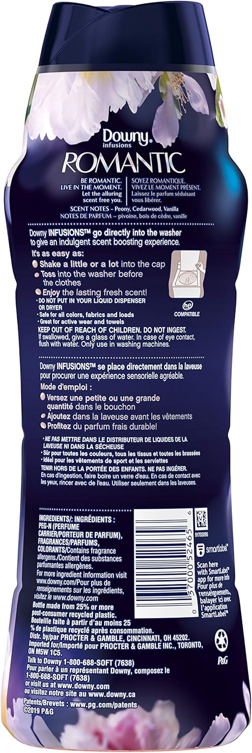 Downy Infusions in-Wash Scent Booster Beads, Romantic, White Tea & Peony, 20.1 Oz: Health & Personal Care