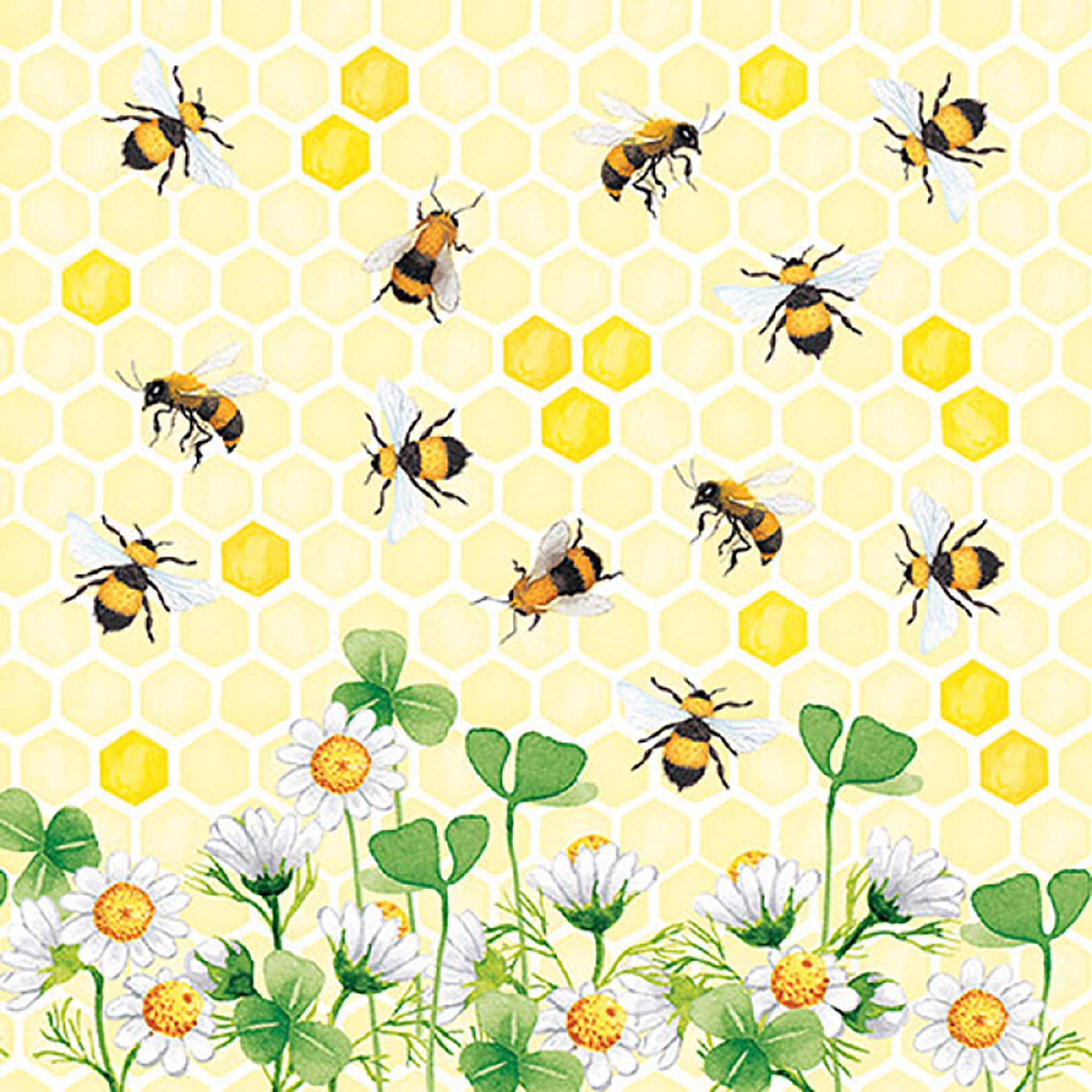 Ambiente Paper Lunch Napkins, Bees Joy, Pack of 20