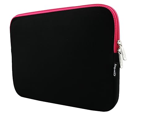 Emartbuy® Schwarz/Rosa 12.5-14 Zoll Wasserdicht Neopren weicher Reißverschluss Kasten Abdeckungmit Rosa Interior & Zip for Vo