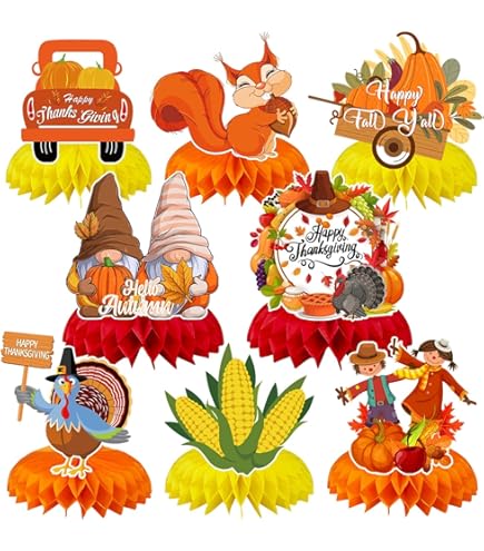 9Pcs Winnie The Pooh Theme 3D Double Side Honeycomb Centerpieces Table Toppers,Cartoon Birthday