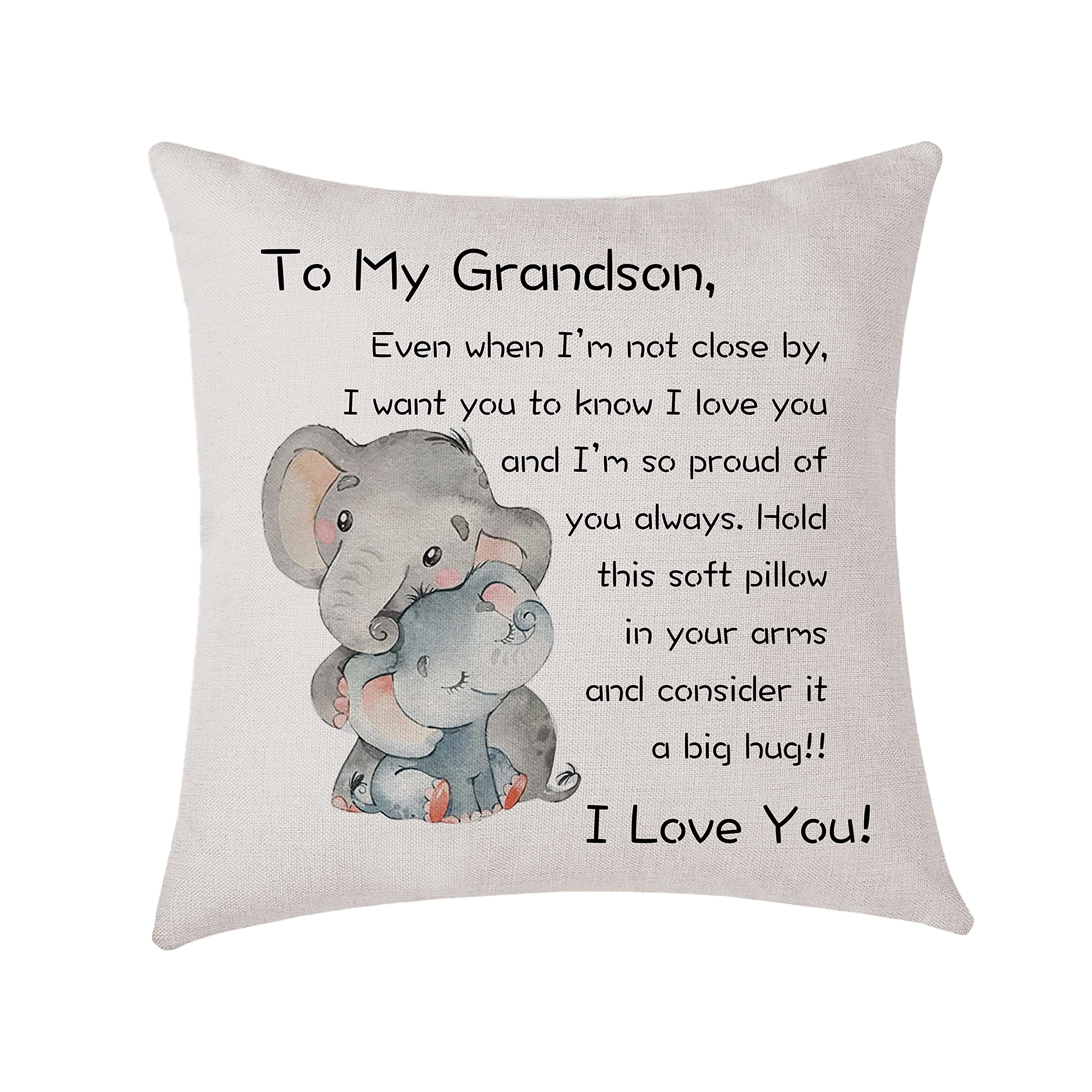AMZKWY Grandson Gifts From Grandpa Grandma Cushion Cover Throw Pillow Cover Gift To Grandson Birthday