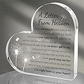 Christmas Sympathy Gifts, A Letter from Heaven, Memorial Gift, Bereavement Gifts with Remembrance Condolence for Loss of Father Mother Husband Lover Grieving Keepsake Plaque Decor for Family Members