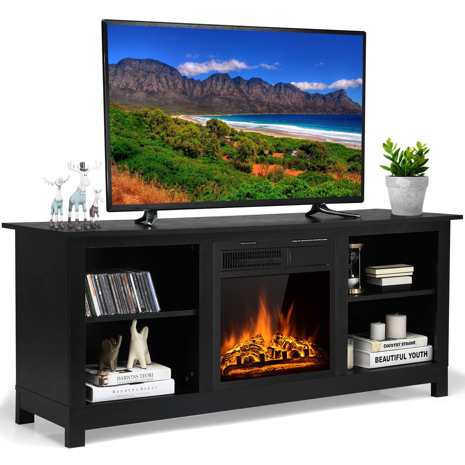Buy Tangkula Fireplace TV Stand for TVs up to 65 Inches, 58 Inches