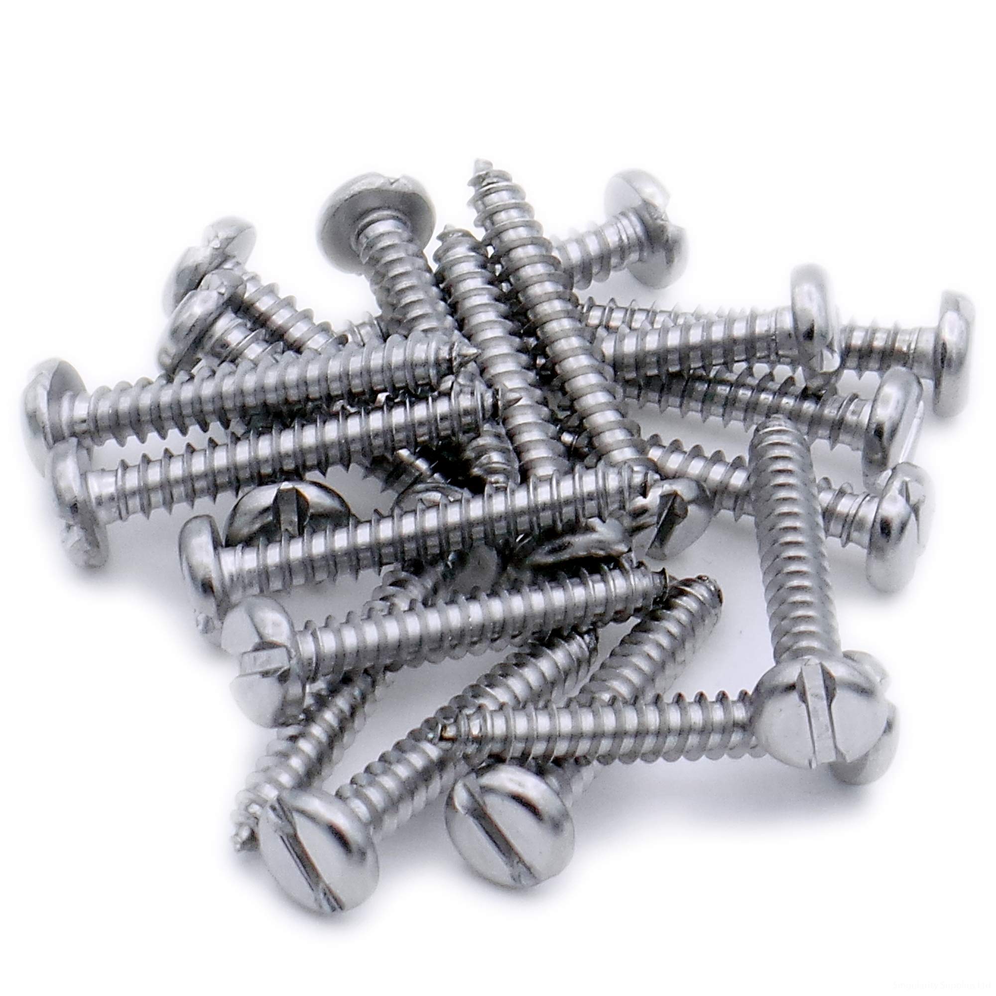 No.8 x 1.75 (4.2mm x 45mm) Slot Pan Self-Tapping Screw - Stainless Steel (A2) (Pack of 20)