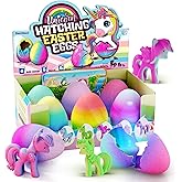 Dan&Darci Unicorn Hatching Surprise Eggs for Kids - 6 Pack - Grows 600% - Basket Stuffers - Easter Toys for Girls 3-8 - Birthday Gift - Party Favors for 3+ Year Old Girl - Gifts for Ages 3 4 5 6 7 8