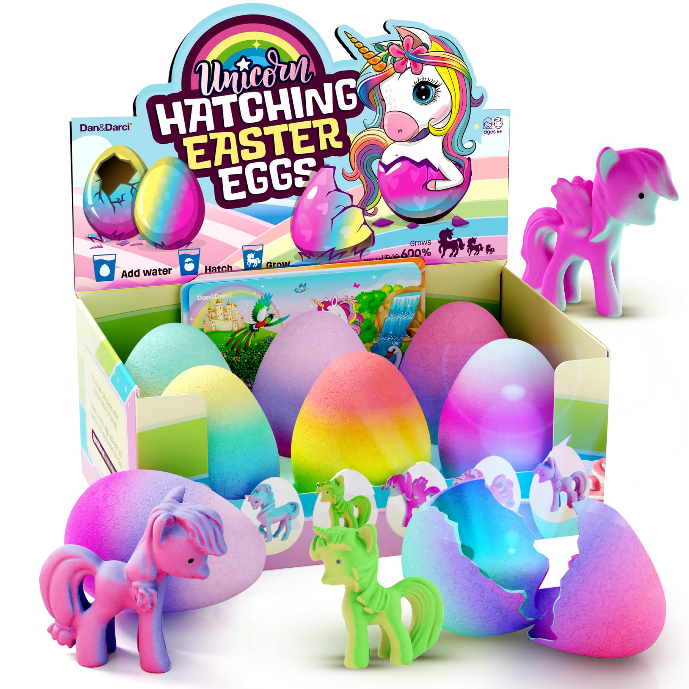 Photo 1 of Unicorn Hatching Surprise Easter Eggs for Kids - 6 Pack - Grows 600% - Unicorn Toys for Girls Age 3-8 - Birthday Gift Ideas and Party Favors for 3+ Year Old Girl - Gifts for Ages 3 4 5 6 7 8