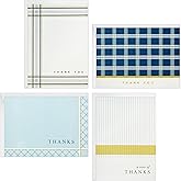 Hallmark Thank You Cards Assortment, Stripes and Plaid (48 Cards with Envelopes)