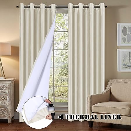 Premium Blackout Curtains All Season Ivory Curtains For Living