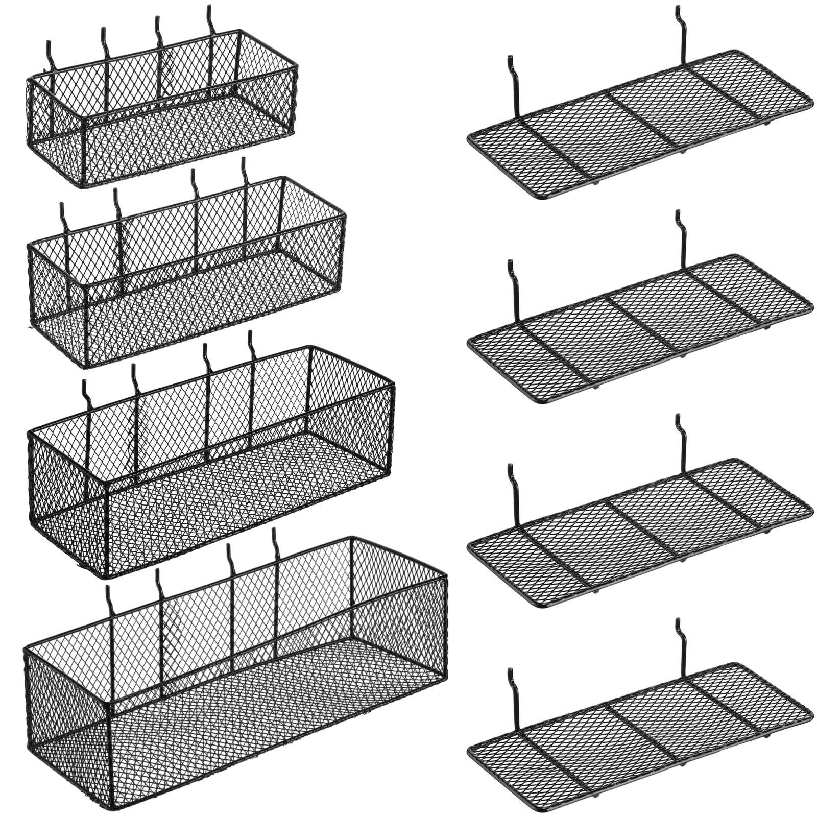 Hicarer 8 Pack Pegboard Baskets and Peg Board Racks Set, Pegboard Hooks ...