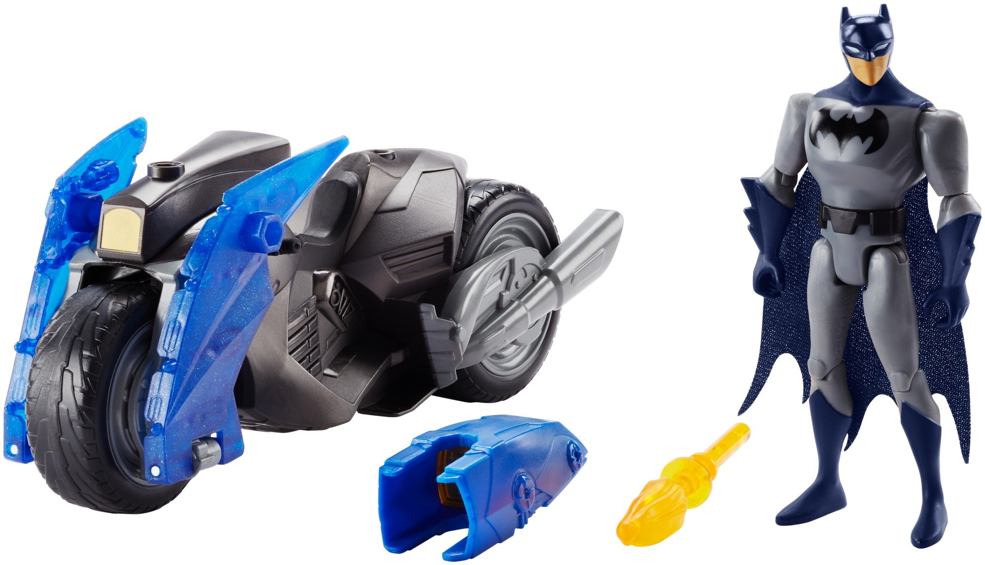 JUSTICE LEAGUE ACTION Flame Blaster BATMAN & BATCYCLE Figure & Vehicle