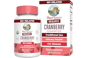 MaryRuth Organics Organic Cranberry Gummies - 500mg Supplement | Urinary Tract Health for Women | with D Mannose | Traditional Use | USDA Organic | Vegan | Non GMO | 30 Servings