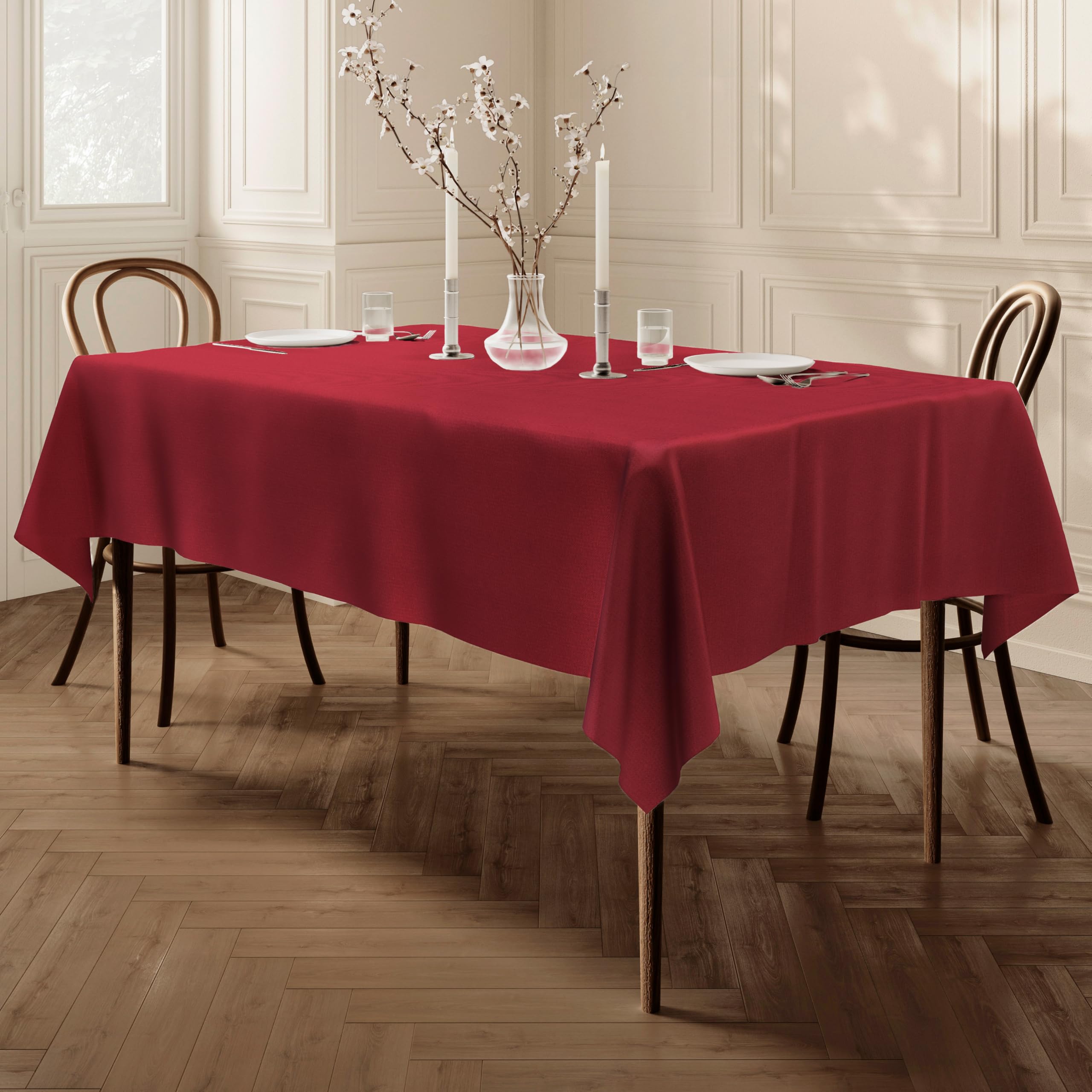 Home Direct Extra Large Rectangular Fabric Tablecloth 150x300cm 59"x118" Dark Red Bordeaux