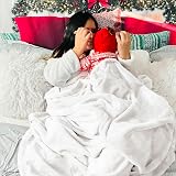 Bedsure Fleece Throw Blanket 150x200 cm Ivory 100% Microfibre Soft view 6