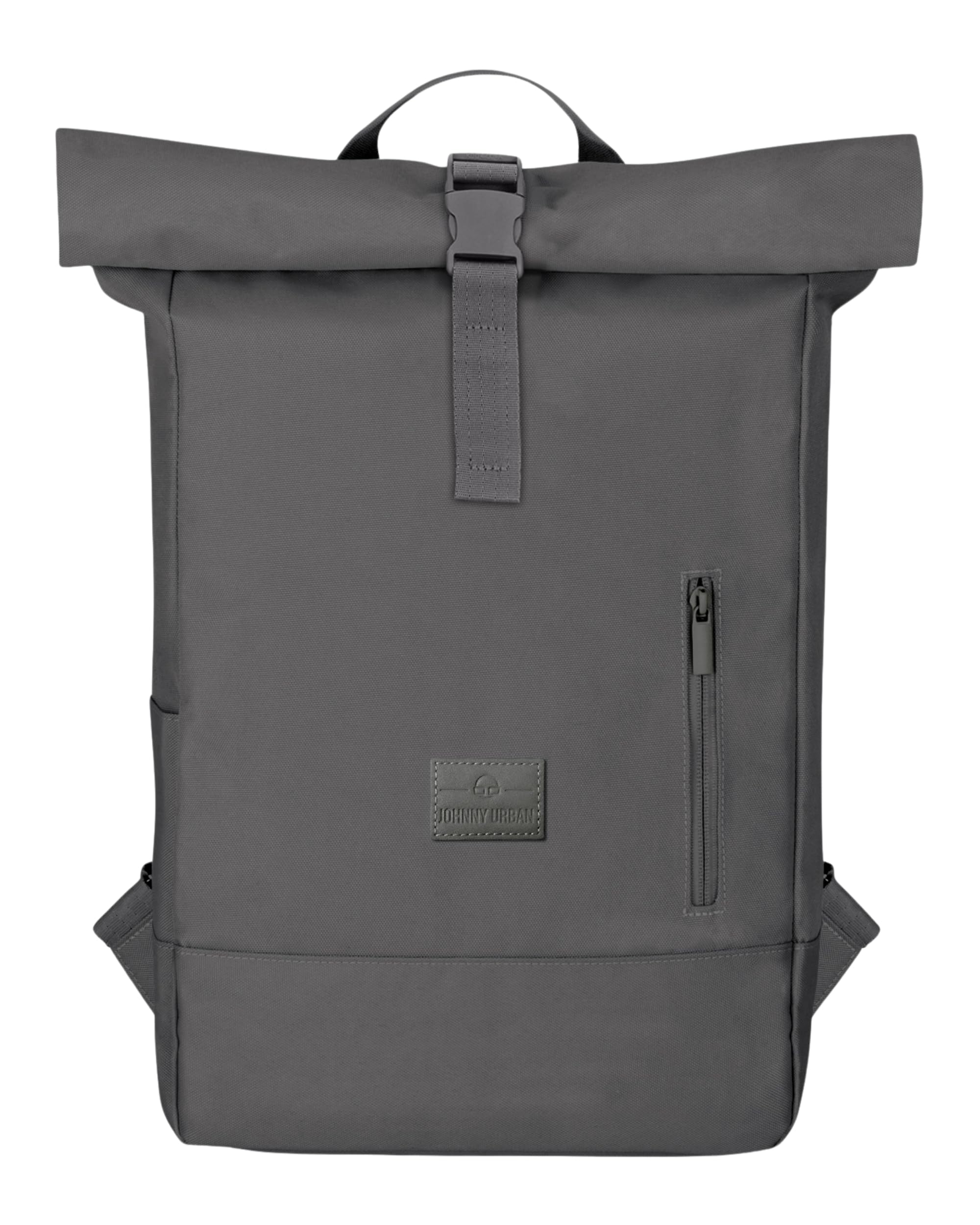 Johnny Urban Roll Top Backpack Women & Men Dark Grey - Robin Medium - Durable Rolltop Daypack - Casual Rucksack Day Bag - 16 Inch Laptop Compartment - Water-Repellent