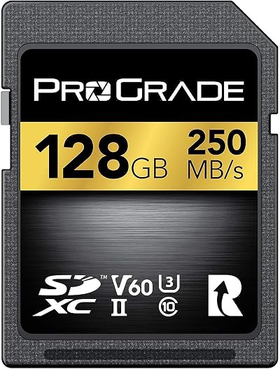 ProGrade Digital SD UHS-II 128GB Card V60 130MB/s 250MB/s Read