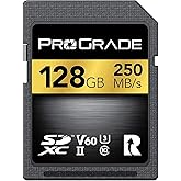 ProGrade Digital SDXC UHS-II V60 Gold Memory Card (128GB) | Read Speed Up To 250Mb/S and Write Speed Up To 100Mb/S for Fast Capture, File Transfers, and Professional Workflows