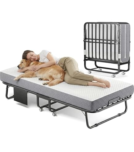 家具 Single bed with free mattress Amazon.com: QSOSTNS Single Bed,with Mattress and 4 Casters