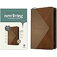 NLT Large Print Thinline Reference Zipper Bible, Filament Enabled (LeatherLike, Messenger Stone & Camel , Indexed, Red Letter)