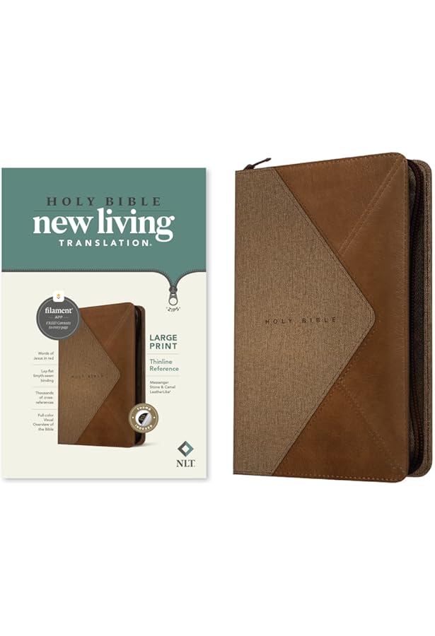 NLT Compact Giant Print Zipper Bible, Filament Enabled