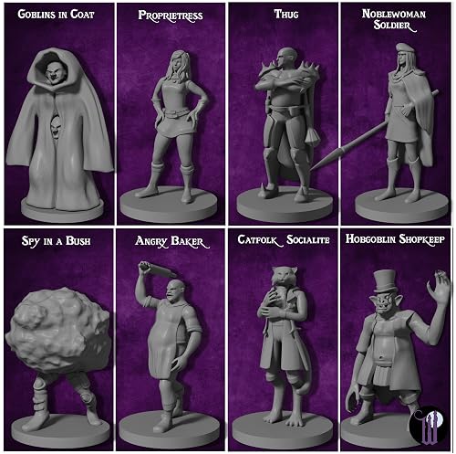 Wildspire 15 figurines héros et PNJ pour figurines DND D&D Miniatures et Donjon et Dragons Minis DND pour jeu de rôle de table de jeu de rôle DND en vrac non peintes