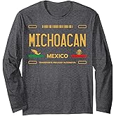 Michoacan Mexico License Plate Aesthetic, Michoacan Long Sleeve T-Shirt