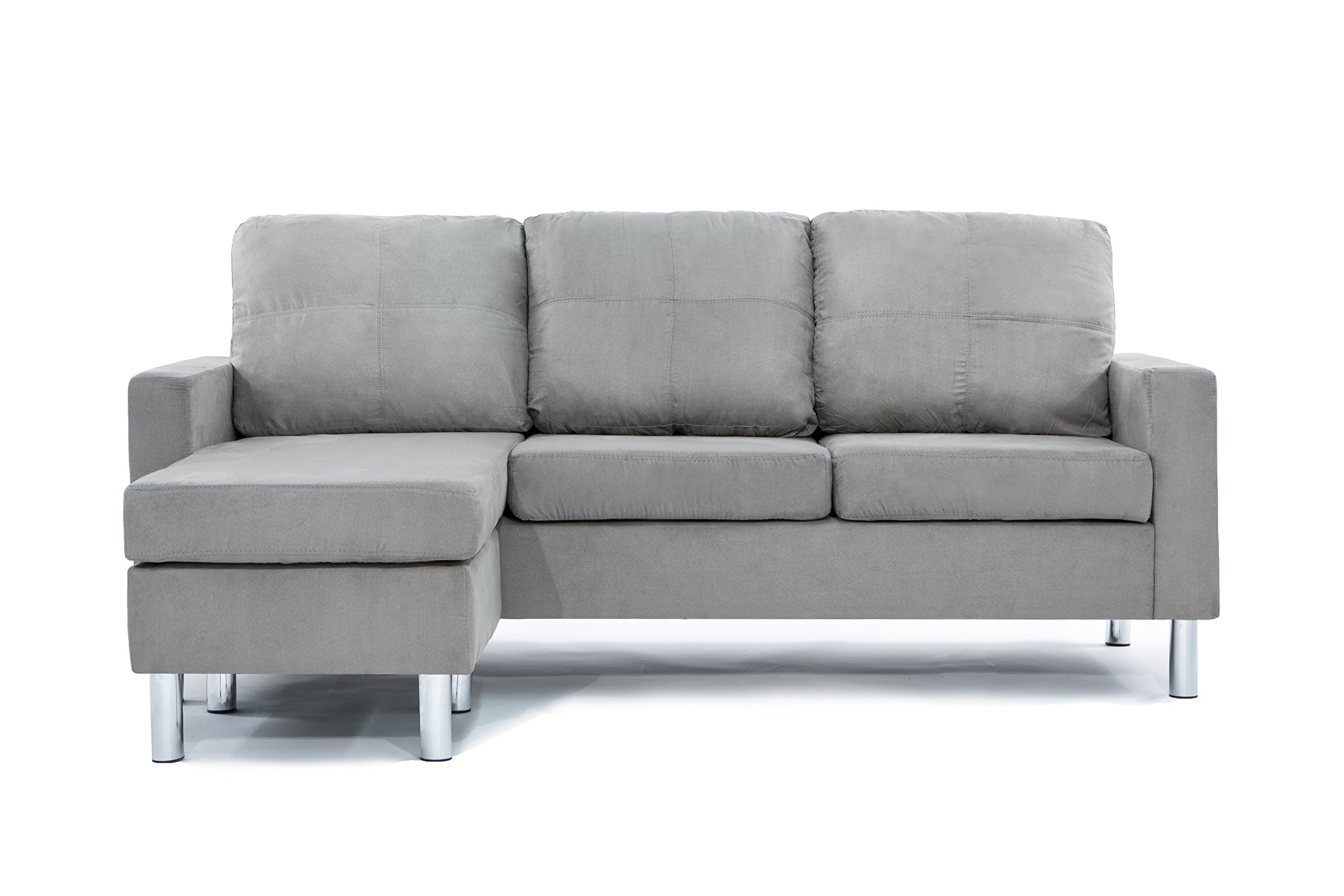 Galleon Modern Soft Brush Microfiber Sectional Sofa Small Space