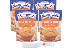 Martha White Pumpkin Spice Muffin Mix (Pack of 4) with By The Cup Spatula Knife