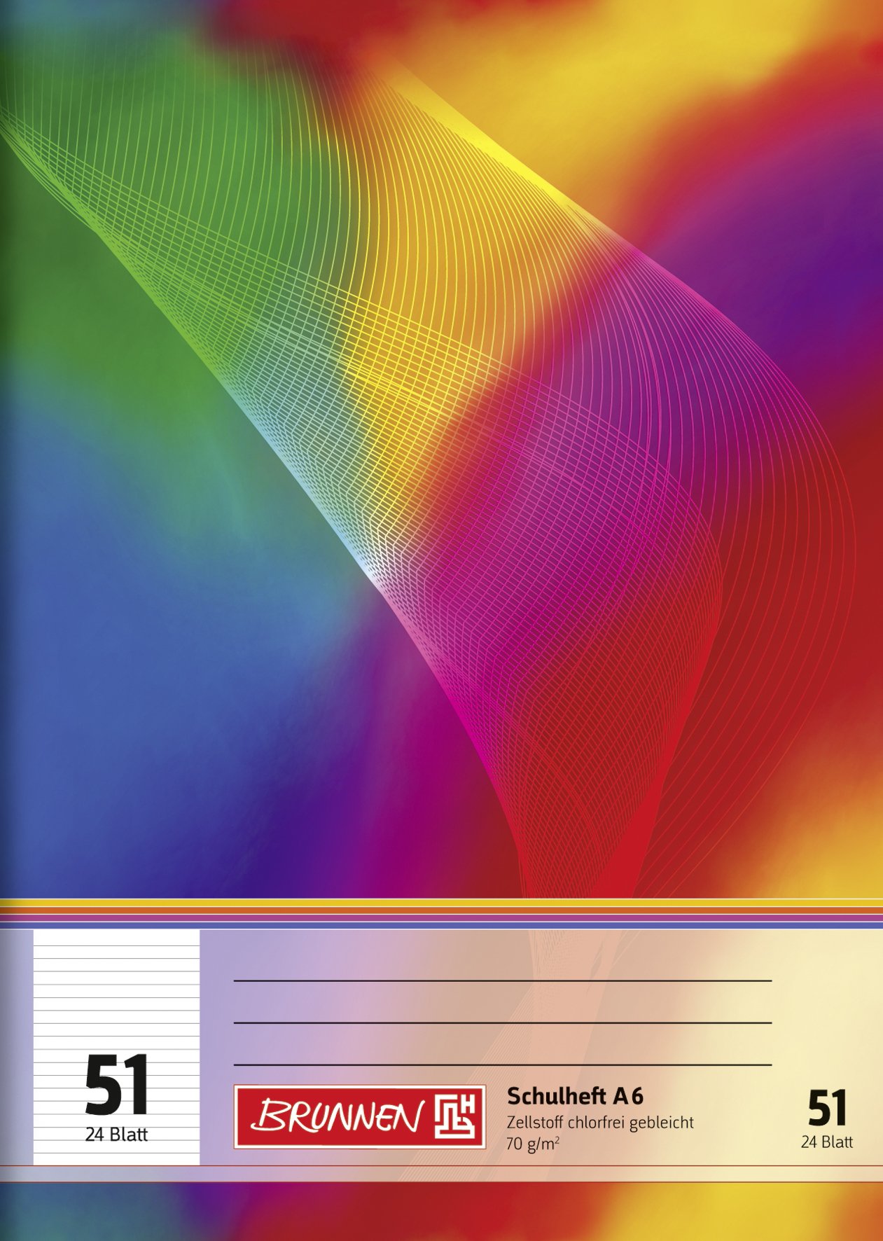 Brunnen 1046901 Exercise Book (A6, 24 Sheets, Lined, ruling 51)