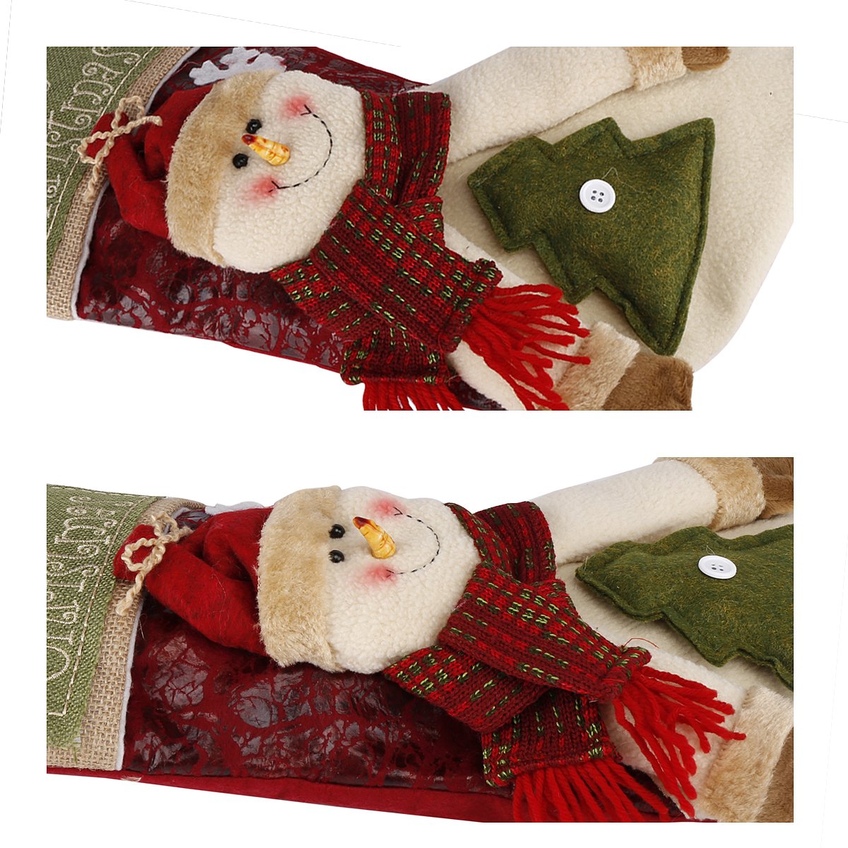 3D Vif Réaliste Rétro Personnalisé Chaussettes de Noël Décoration de la Maison Arbre de Noël Cheminée Suspension Nouvel An Chaussettes de Noël Bonbon de Christmas Présent Décoration Chaussettes (Renne)