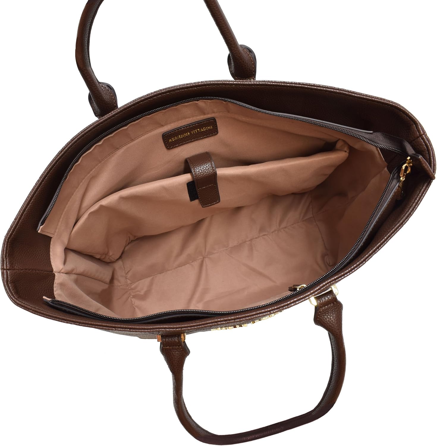 adrienne vittadini embossed signature duffle