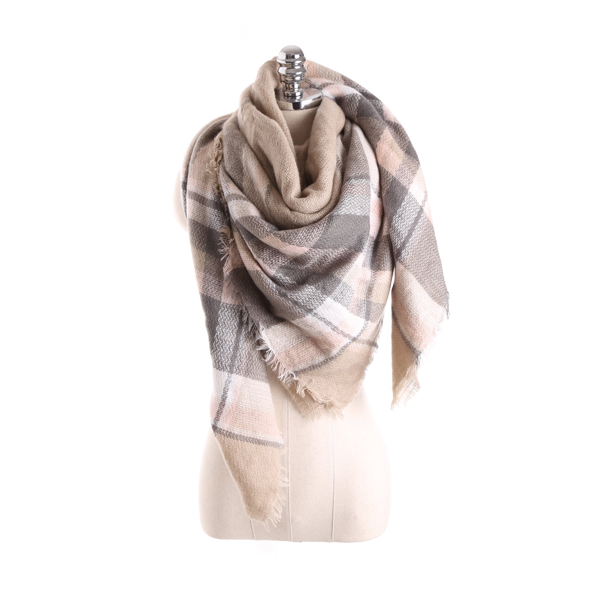 Yanekop Womens Tassels Soft Plaid Tartan Scarf Winter Large Blanket Wrap Shawl Yanekop Womens Tassels Soft Plaid Tartan Scarf Winter Large Blanket Wrap Shawl