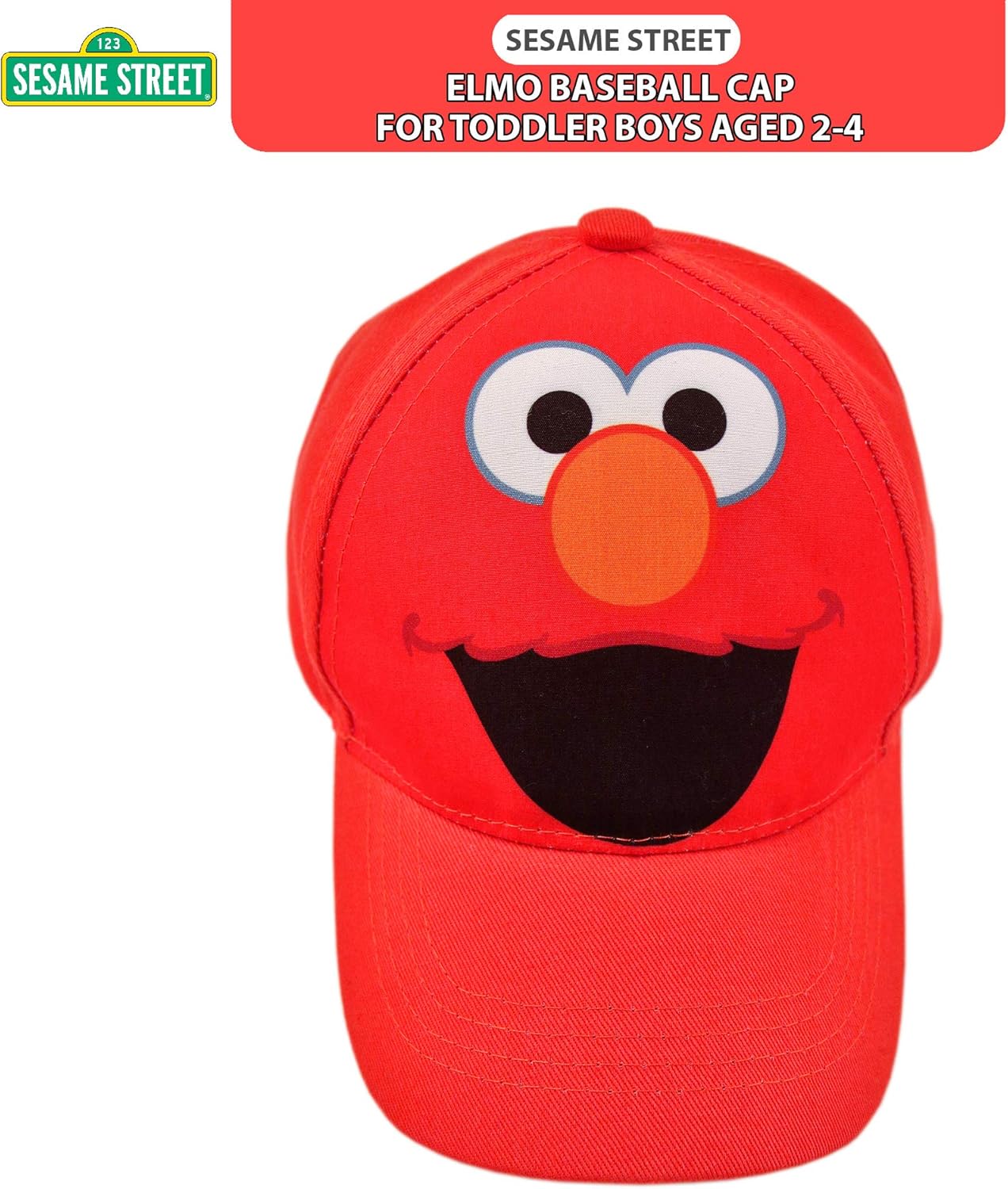 Sesame Street Toddler Boys' Elmo Cotton Baseball Cap, Light Red, Age 2-4: Clothing